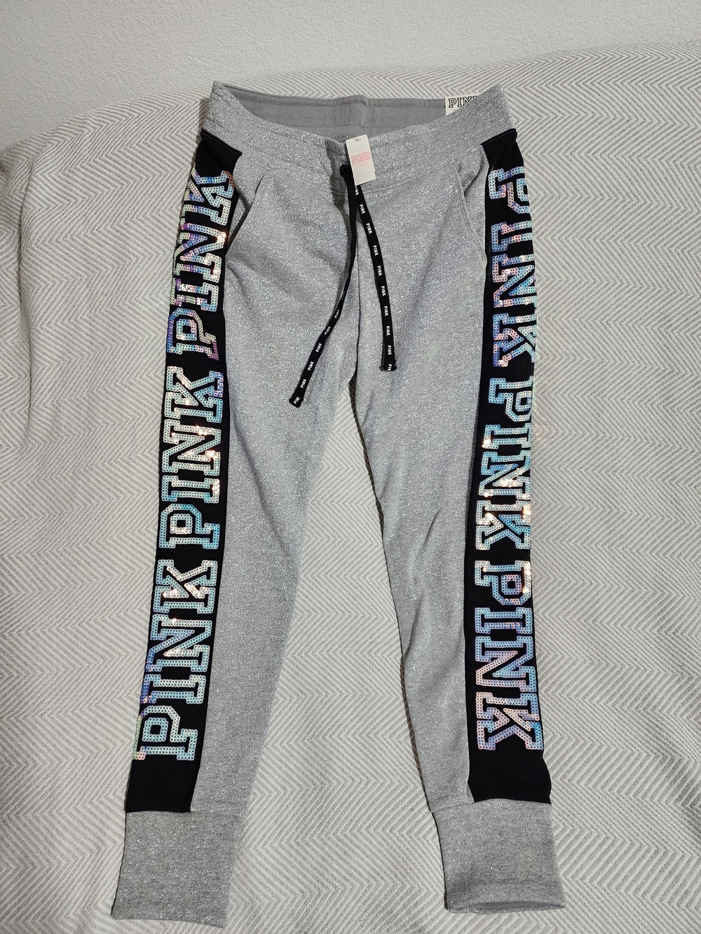 NWT PINK Victoria's Secret Bling Sequins Mermaid Joggers!